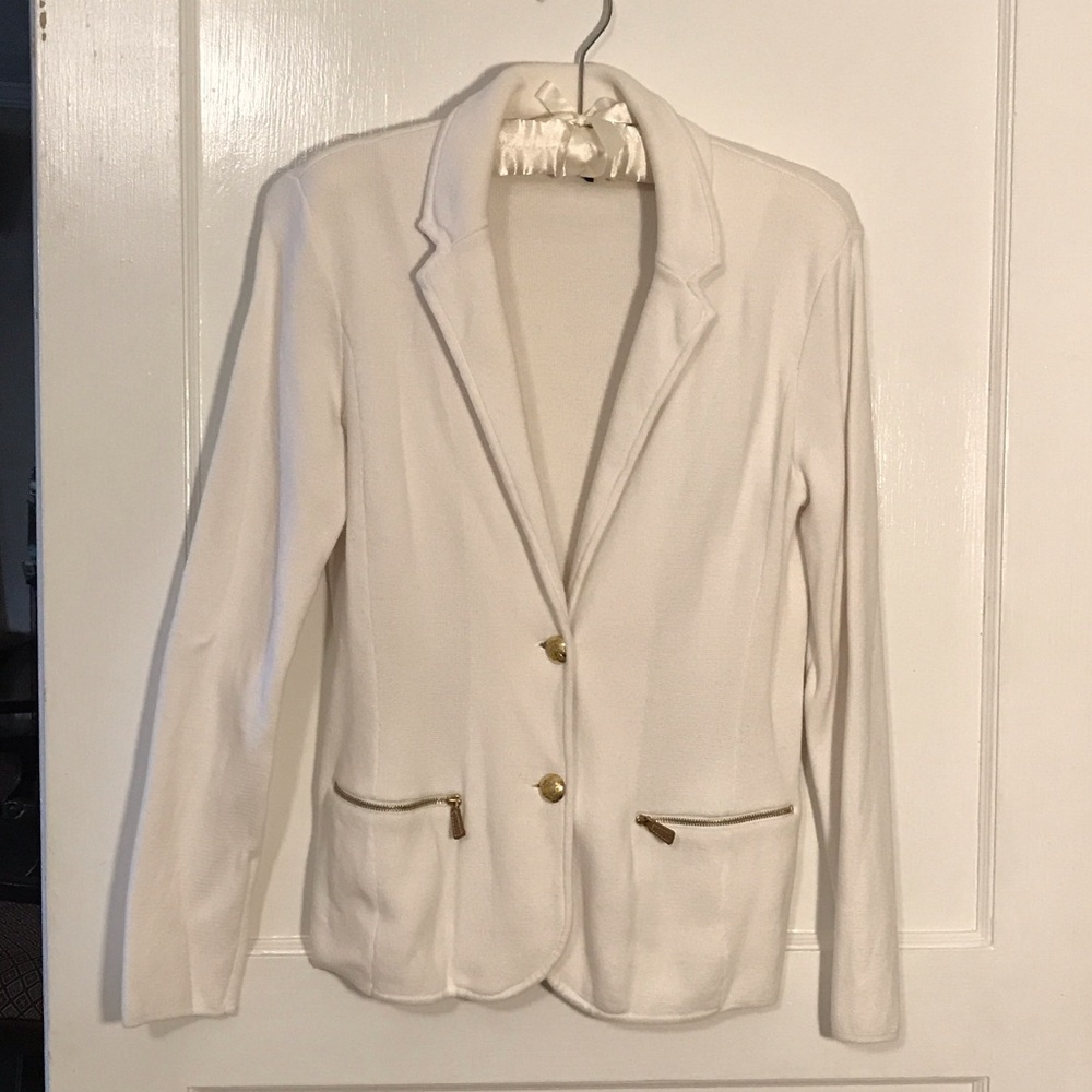 Lauren Ralph Lauren Crisp White Blazer with Gold Buttons size small